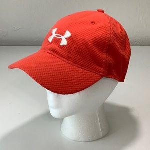 Under Armour coral front embroidered logo baseball cap hat size OS women EUC